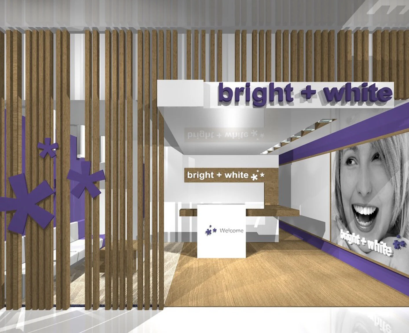 Bright white retail interior with open display