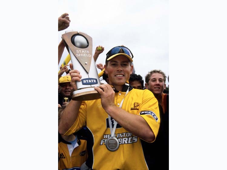State Shield trophy lifted by the Wellington Firebirds